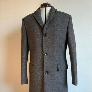 Men's Gray Wool Overcoat